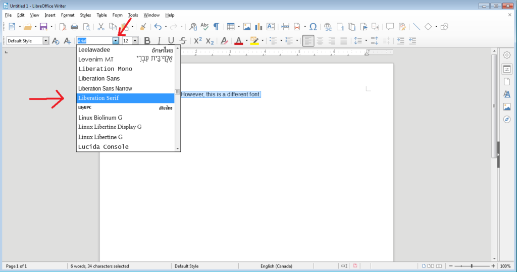 add fonts to libreoffice